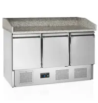 Tefcold Pizzawerkbank | 400L | 3 Deuren (1/1 GN) | +2°C/+10°C | Statisch + Ventilator | 1365x700x890/1011(h)mm 