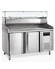 Tefcold Pizzawerkbank + Opzetkoelvitrine | 390L | 2 Deuren (EN600x400) | Boven 5x 1/3 GN + 2x 1/6 GN | +2°C/+10°C | Geforceerd | 1510x800x850/1445(h)mm 