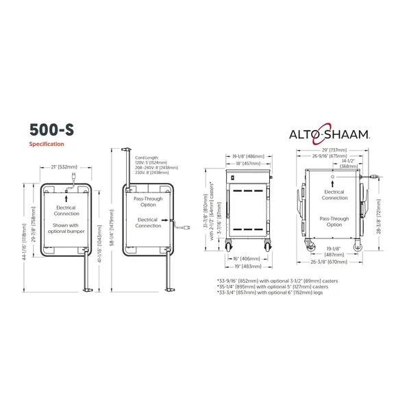 Warmhoudkast | 6x 1/1 GN | 16°C/93°C | 0.95kW (230V) | Wielen (Geremd) | 483x670x810(h)mm