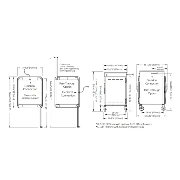 Warmhoudkast | 16x 1/1 GN | 16°C/93°C | 1.8kW (230V) | Wielen (Geremd) | 671x817x1117(h)mm