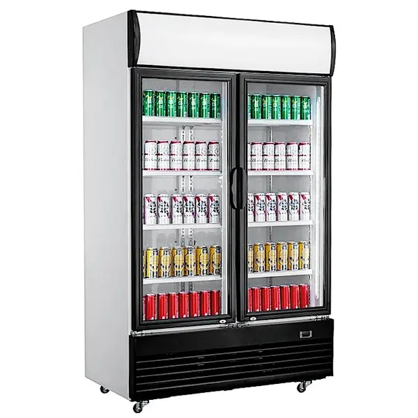 Koelkast | 1010L | Zwart/Wit | +2°C/+10°C | Geforceerd | Draaideuren | Wielen (Geremd) | 1200x730x2072(h)mm
