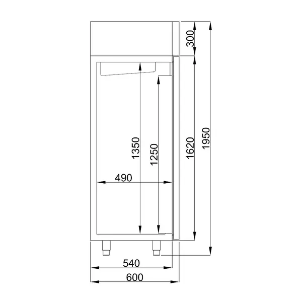 Viskoelkast | 400L | RVS | 0°C/-5°C | Statisch | 0.13kW | Incl. 5 Visbakken | 600x600x1950(h)mm