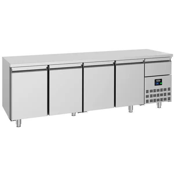 Koelwerkbank | 632L | 4 Deuren (1/1 GN) + 1 Lade | -2°C/+8°C | Geforceerd | 0.45kW | 2330x700x850(h)mm