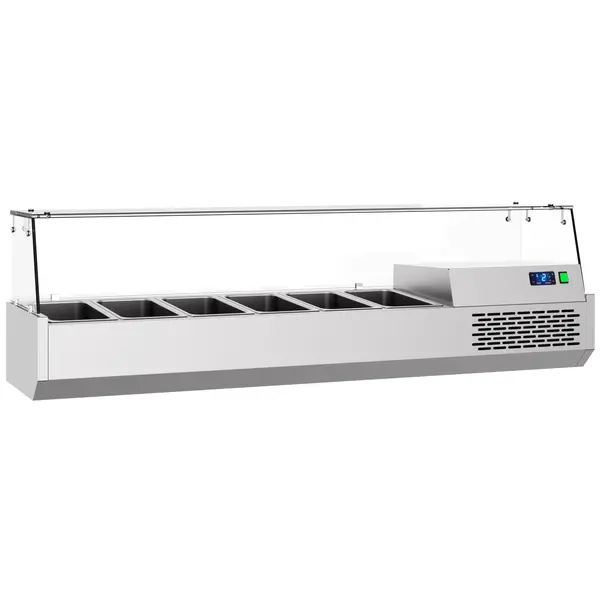 Opzetkoelvitrine | 6x 1/3 GN | +4°C/+10°C | 1550x390x460(h)mm