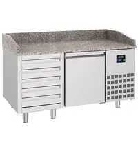 CombiSteel Pizzawerkbank | 380L | 1 Deur + 5 Deegladen (EN600x400) | -2°C/+8°C | Geforceerd | 0.2kW | 1550x800x1080(h)mm