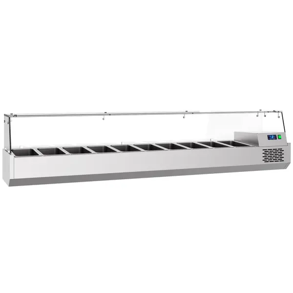 Opzetkoelvitrine | 10x 1/3 GN | +4°C/+10°C | 2100x390x460(h)mm