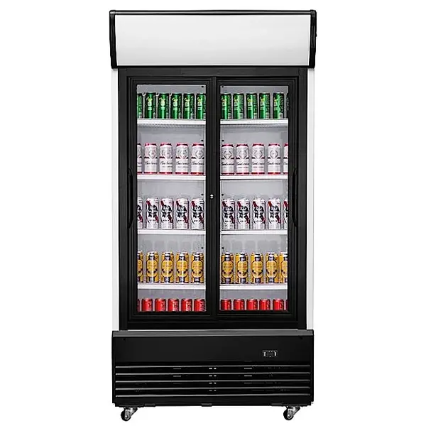 Koelkast | 800L | Zwart/Wit | +2°C/+10°C | Geforceerd | Schuifdeuren | Wielen (Geremd) | 1000x730x2072(h)mm