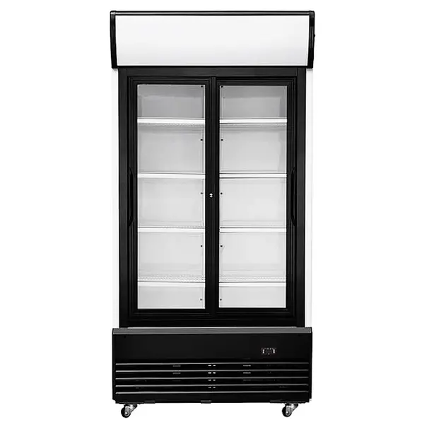 Koelkast | 1010L | Zwart/Wit | +2°C/+10°C | Geforceerd | Schuifdeuren | Wielen (Geremd) | 1200x730x2072(h)mm