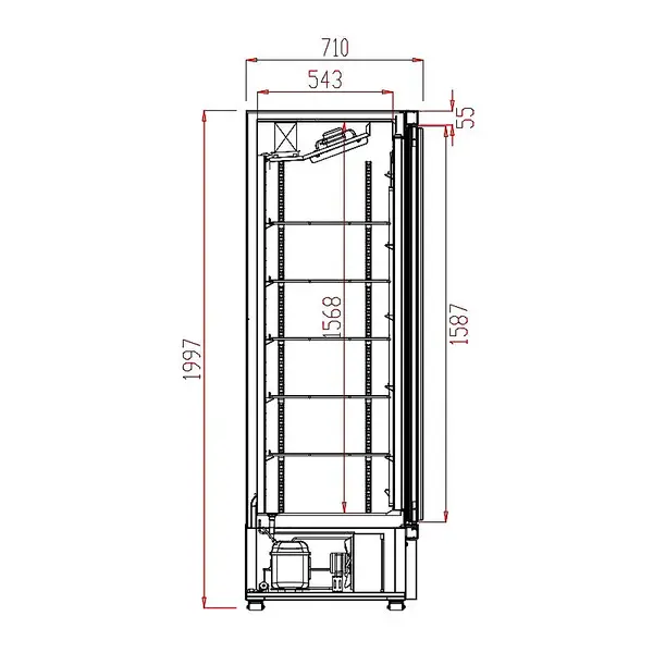 Vrieskast | 600L | Wit | -18°C/-22°C | Geforceerd | Wielen | 750x710x1997(h)mm