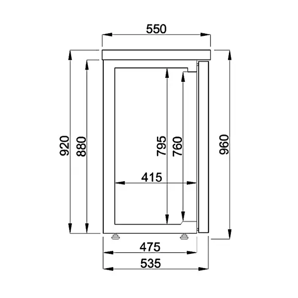 Barkoelkast | PRO LINE | 680L | Zwart | -2°C/+8°C | Geforceerd | Draaideuren | 2490x550x950(h)mm