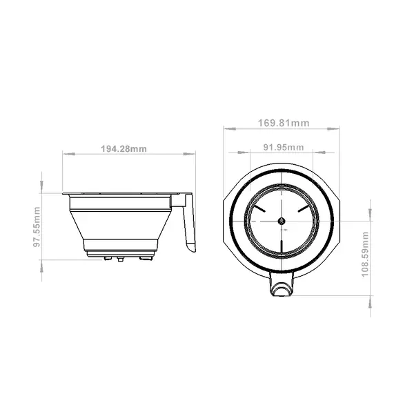 Koffiefilterhouder | CombiSteel Koffiezetapparaten | 170x195x98(h)mm