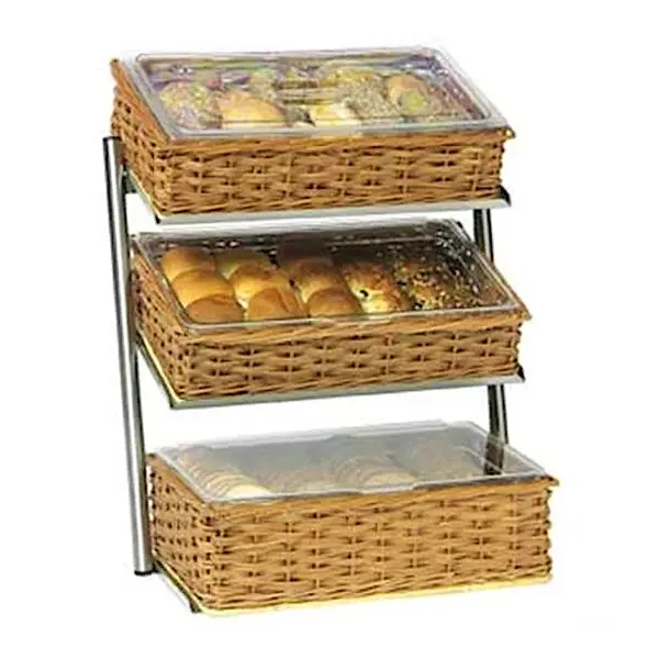Broodmanden etagere breed | 3 hoog | 2x 1/1 GN 115mm - 1x 1/1 GN 165 mm | 620x335x760(h)mm