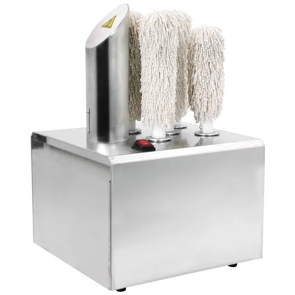 Glazenpoleermachine | RVS | 5 Borstels | Luchtstroom 85°C | 1.2kW (230V) | 330x330x510(h)mm