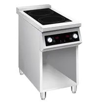 CombiSteel Inductiefornuis | 2 Kookpunten | 60°C/240°C | 7kW (400V) | Open Onderkast | 400x700x900(h)mm 