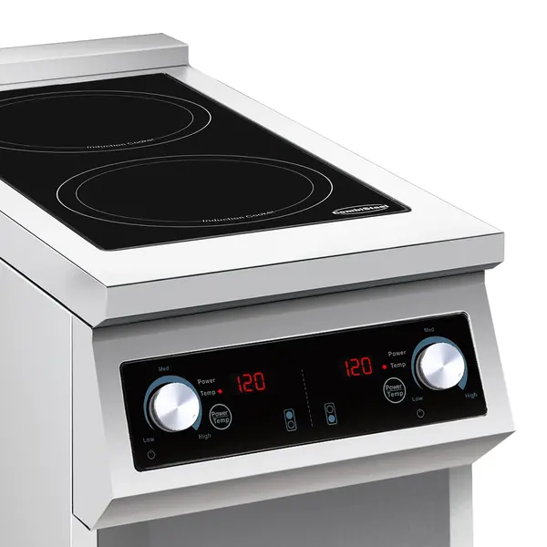 Inductiefornuis | 2 Kookpunten | 60°C/240°C | 7kW (400V) | Open Onderkast | 400x700x900(h)mm