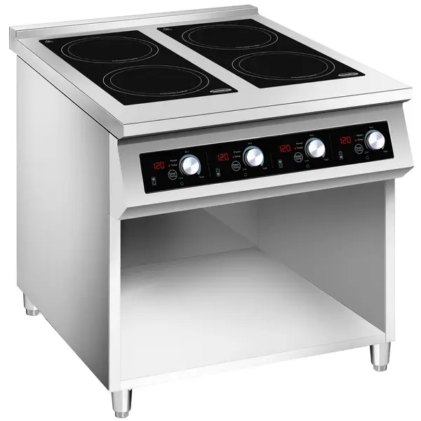 Inductiefornuis | 4 Kookpunten | 60°C/240°C | 14kW (400V) | Open Onderkast | 800x700x900(h)mm