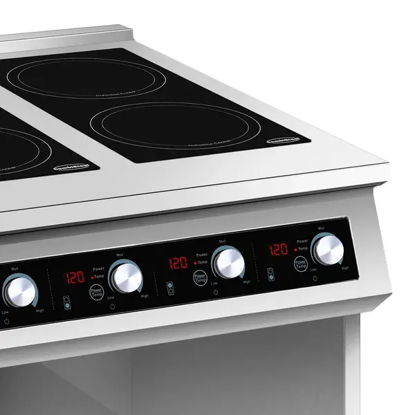 Inductiefornuis | 4 Kookpunten | 60°C/240°C | 14kW (400V) | Open Onderkast | 800x700x900(h)mm