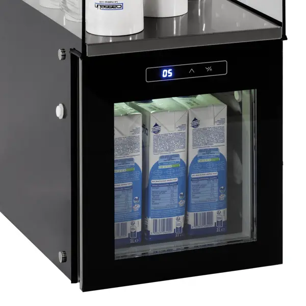Melkkoeler + Kopjesverwarmer | Zwart | 15L (+2°C/+8°C) | 2 Niveaus (60°C) | 0.3kW (230V) | 300x525x640(h)mm