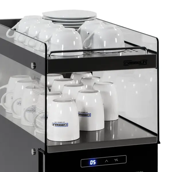 Melkkoeler + Kopjesverwarmer | Zwart | 15L (+2°C/+8°C) | 2 Niveaus (60°C) | 0.3kW (230V) | 300x525x640(h)mm