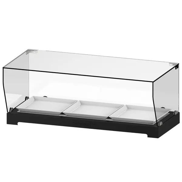 Buffetvitrine | Zwart | Eutectische Koeling | Incl. Serveerschalen (3x 300x300) | 980x460x395(h)mm