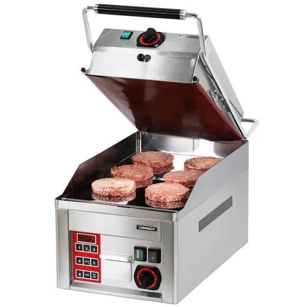 Bakplaat/Contactgrill | CLAM | Enkel | Glad Oppervlak 320x480 (Verchroomd) | 50°C/300°C | 6kW (2x 230V) | Timer + Programmering | 330x660x400(h)mm
