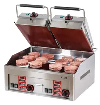 Casselin Bakplaat/Contactgrill | CLAM | Dubbel | Glad Oppervlak 650x480 (Verchroomd) | 50°C/300°C | 12kW (2x 230V + 400V) | Timer + Programmering | 660x660x400(h)mm 