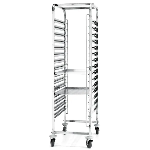 Regaalwagen | RVS | 15 Etages (EN600x400) | Wielen (Geremd) | 515x680x1710(h)mm