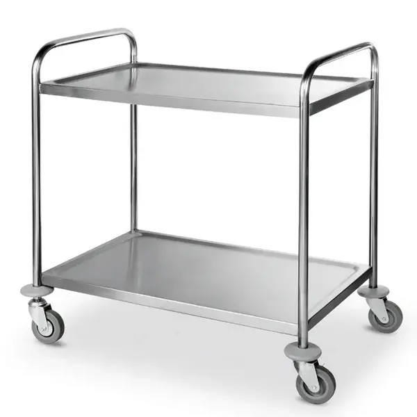 Serveerwagen | RVS | 2 Niveaus (830x510) | Wielen (Geremd) | 905x585x945(h)mm