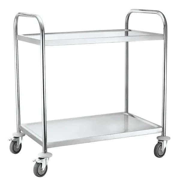 Serveerwagen | RVS | 2 Niveaus (830x510) | Wielen (Geremd) | 905x585x945(h)mm
