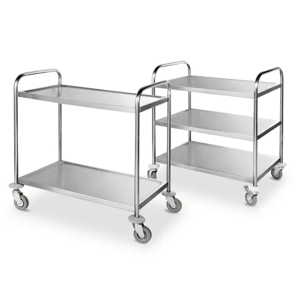 Serveerwagen | RVS | 2 Niveaus (830x510) | Wielen (Geremd) | 905x585x945(h)mm