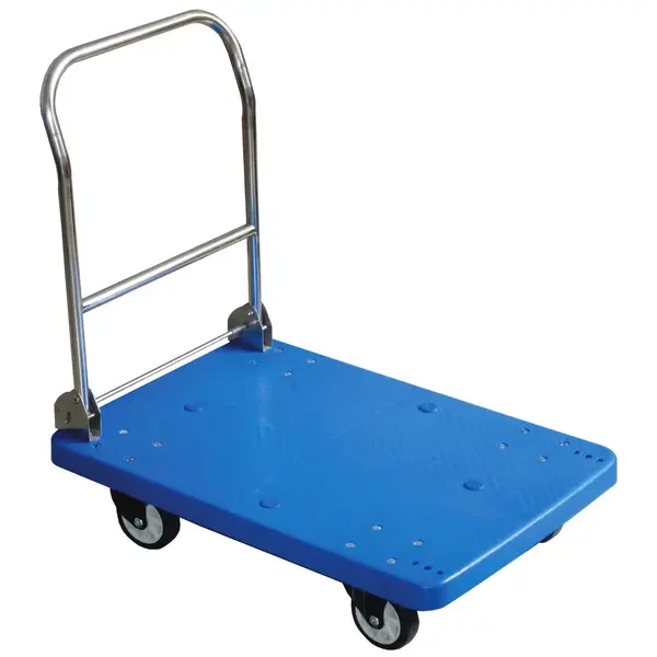 Platformwagen | Kunststof | Max. 150kg | Wielen (Geremd) + Duwbeugel (Inklapbaar) | 730x480x825(h)mm
