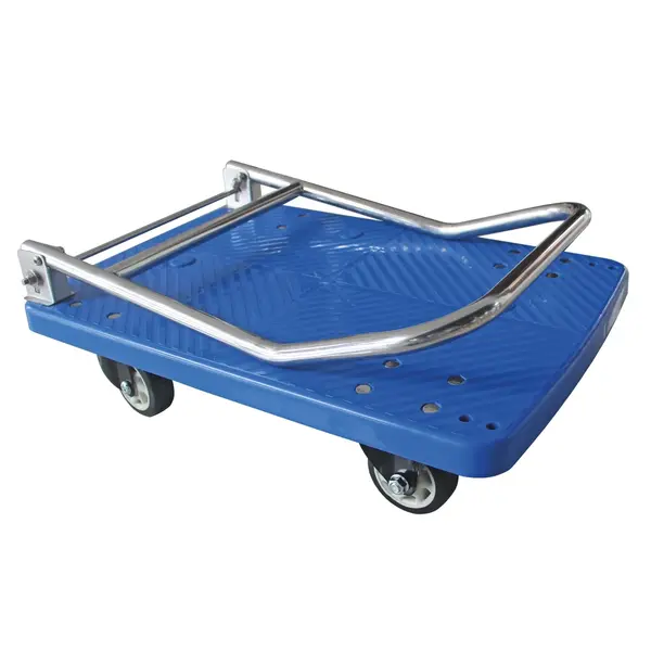 Platformwagen | Kunststof | Max. 150kg | Wielen (Geremd) + Duwbeugel (Inklapbaar) | 730x480x825(h)mm