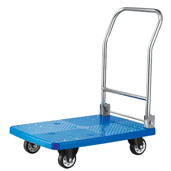 Platformwagen | Kunststof | Max. 150kg | Wielen (Geremd) + Duwbeugel (Inklapbaar) | 730x480x825(h)mm