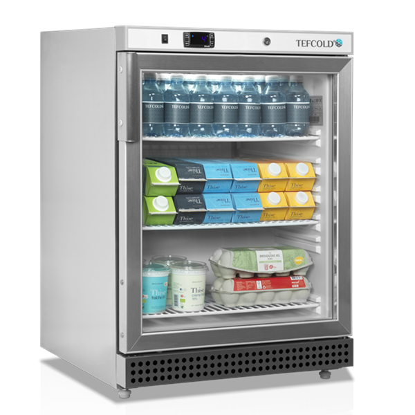 Koelkast | SERIE U | 130L | RVS | +2°C/+10°C | Statisch + Ventilator | Wielen | 600x585x855(h)mm