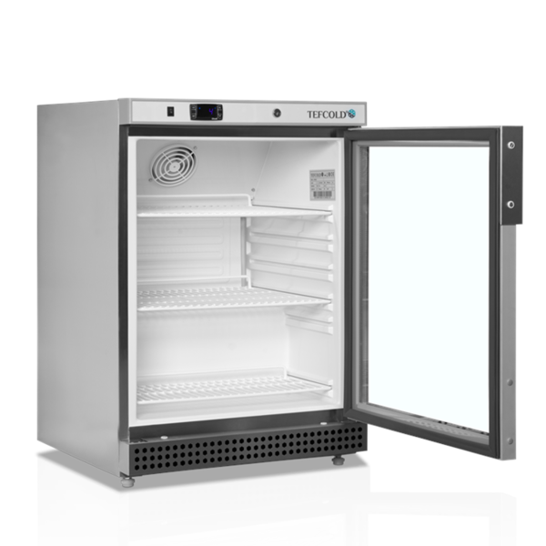 Koelkast | SERIE U | 130L | RVS | +2°C/+10°C | Statisch + Ventilator | Wielen | 600x585x855(h)mm