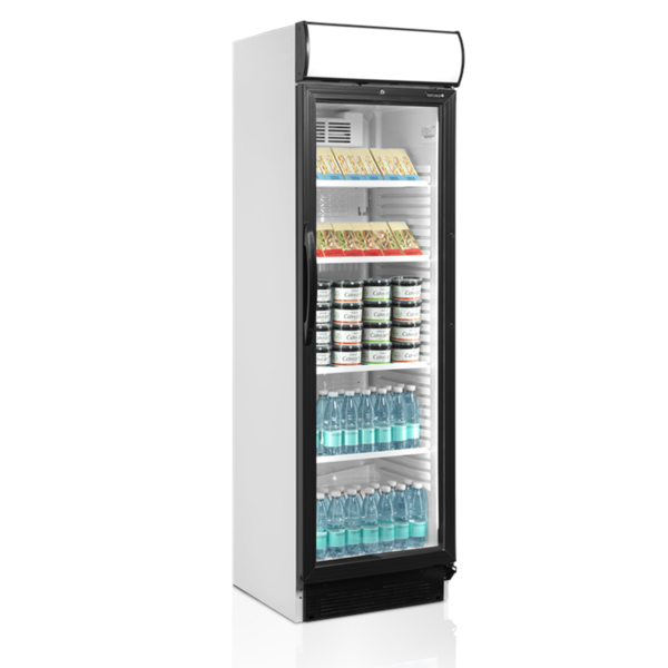 Drankenkoeling | SERIE CEV | 372L | Wit/Zwart | +2°C/+10°C | Statisch + Ventilator | Wielen | 595x640x1980(h)mm