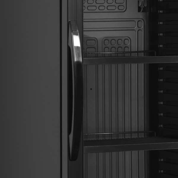 Drankenkoeling | SERIE CEV | 372L | Zwart | +2°C/+10°C | Statisch + Ventilator | Wielen | 595x640x1840(h)mm