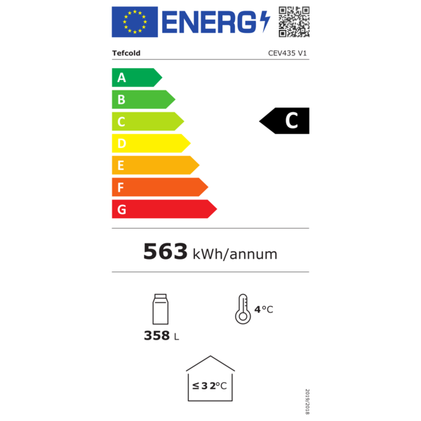Drankenkoeling | SERIE CEV | 372L | Zwart | +2°C/+10°C | Statisch + Ventilator | Wielen | 595x640x1840(h)mm