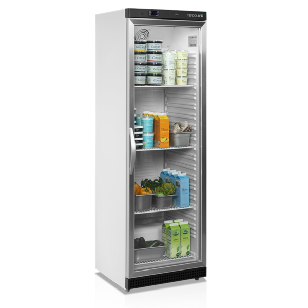 Koelkast | SERIE U | 374L | Wit/Zwart | +2°C/+10°C | Statisch + Ventilator | Wielen | 600x585x1855(h)mm