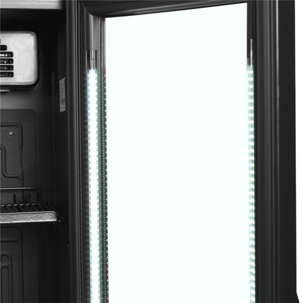 Drankenkoeling | SERIE FSC | 182L | Zwart | +2°C/+10°C | Statisch + Ventilator | Wielen | 435x505x2013(h)mm