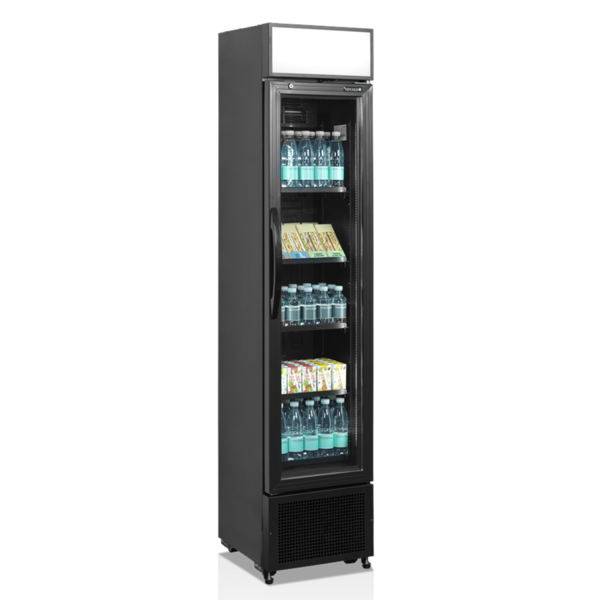 Drankenkoeling | SERIE FSC | Smal Model | 182L | Zwart | +2°C/+10°C | Statisch + Ventilator | Wielen | 435x505x2013(h)mm