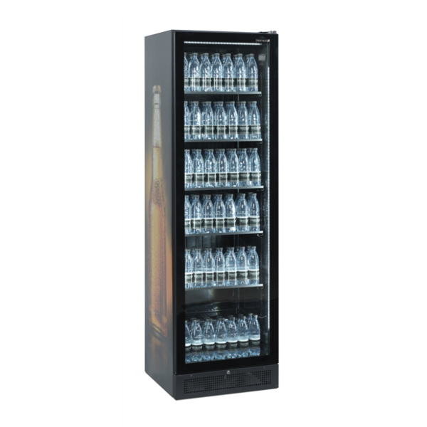 Koelkast | SERIE SCU | 387L | Zwart | +2°C/+10°C | Statisch + Ventilator | Wielen | 595x595x1990(h)mm