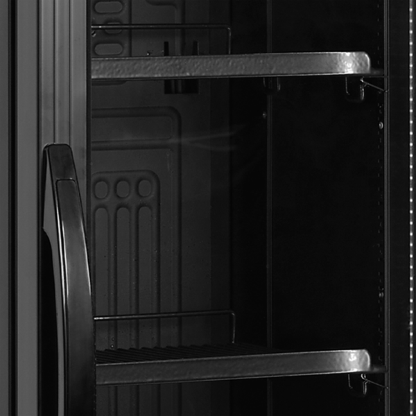 Drankenkoeling | SERIE FS | 182L | Zwart | +2°C/+10°C | Statisch + Ventilator | Wielen | 435x500x1833(h)mm