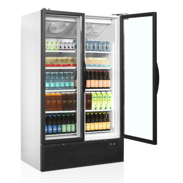 Koelkast | SERIE FS | 936L | Wit/Zwart | +2°C/+10°C | Geforceerd | Draaideuren | Wielen | 1200x735x1990(h)mm