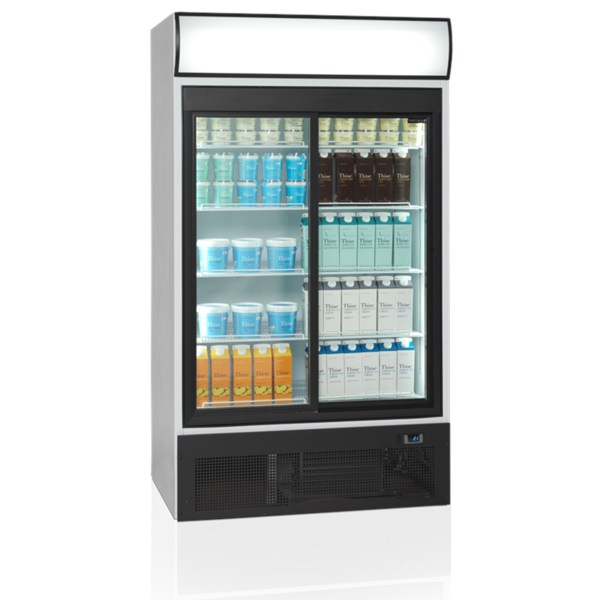 Koelkast | SERIE FSC | 875L | Wit/Zwart | +2°C/+10°C | Geforceerd | Schuifdeuren | Wielen | 1110x825x2010(h)mm