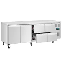 Polar Koelwerkbank | U-SERIE | 476L | 2 Deuren + 4 Laden (1/1 GN) | -2°C/+8°C | Geforceerd | Wielen (Geremd) | 2230x700x860(h)mm 