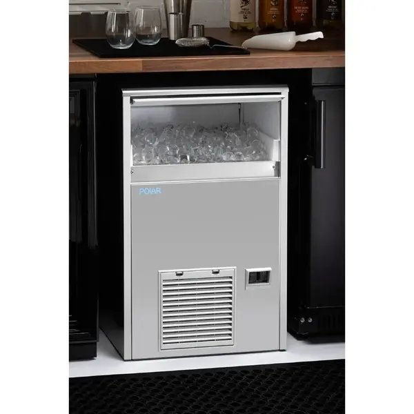 IJsblokjesmachine | U-SERIE | Volle Blokjes (18g) | 47kg/24u | Bunker 28kg | Luchtgekoeld | Afvoerpomp | 500x580x800(h)mm