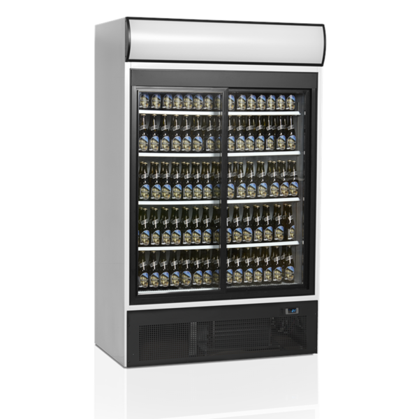 Koelkast | SERIE FSC | 967L | Wit/Zwart | +2°C/+10°C | Geforceerd | Schuifdeuren | Wielen | 1200x740x2000(h)mm
