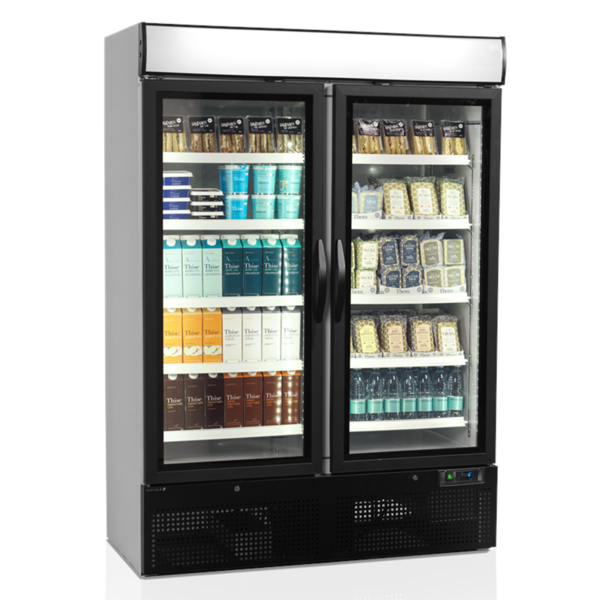 Koelkast | SERIE NC | 1149L | Wit/Zwart | +2°C/+8°C | Geforceerd | Draaideuren | Wielen | 1370x700x2022(h)mm