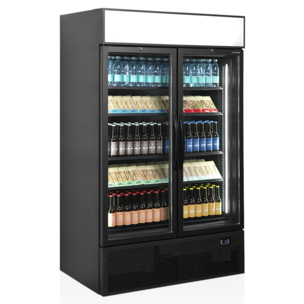 Koelkast | SERIE FSC | 1082L | Zwart | +2°C/+10°C | Geforceerd | Draaideuren | Wielen | 1200x790x2000(h)mm